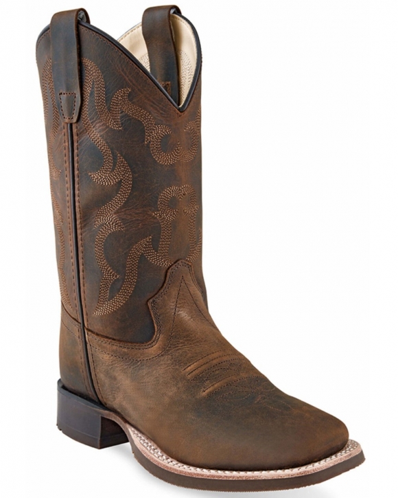 Cody James Boys' Nash Distressed Western Boots - Broad Square Toe | Brown | Free Delivery
