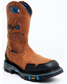 Cody James Men's 11" Decimator Waterproof Western Work Boots - Nano Composite Toe | Brown | Free Delivery