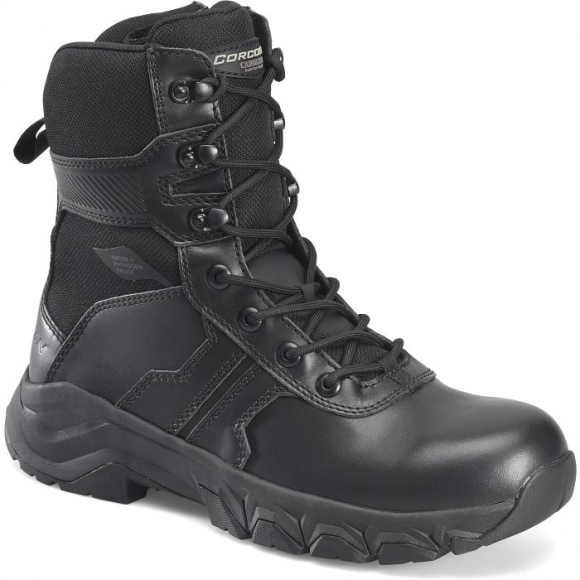 MEN'S CORCORAN BOLSTER 8" PATHOGEN RESISTING SIDE-ZIPPER DUTY BOOT-Black | STYLISH OUTLET