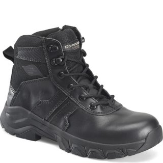 MEN'S CORCORAN BOLSTER 6" PATHOGEN RESISTING SIDE-ZIPPER DUTY BOOT-Black | STYLISH OUTLET