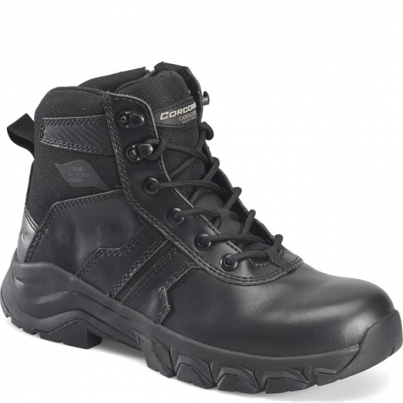 MEN'S CORCORAN BOLSTER 6" PATHOGEN RESISTING SIDE-ZIPPER DUTY BOOT-Black | STYLISH OUTLET