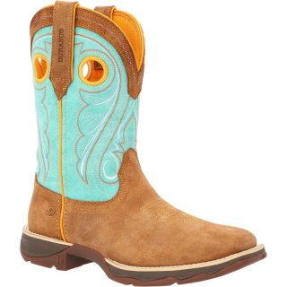 Durango Lady Rebel by Durango Dusty Brown Sky Blue Western Boot-Dusty Brown Sky Blue | Outlet Sale