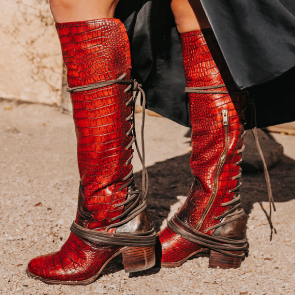 FREEBIRD | WOMEN'S COAL-RED CROCO | STYLISH OUTLET