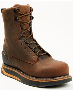 Discount Hawx Men's 8" Airflow Heat Transfer System Paver Work Boots - Composite Toe | Dark Brown