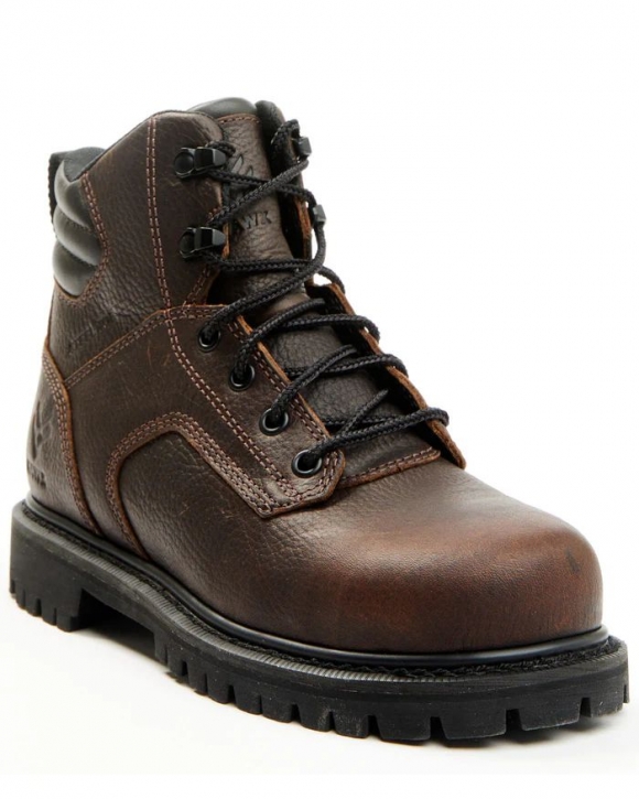 Discount Hawx Women's 6" Lace-Up Work Boots - Steel Toe | Brown