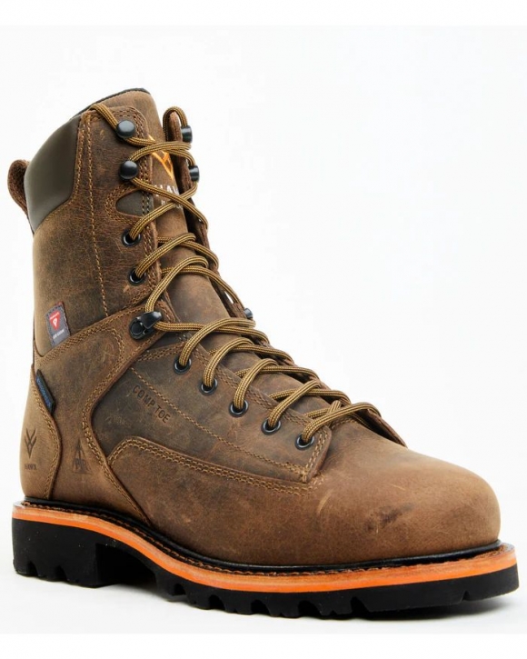 Discount Hawx Men's 8" Insulated Lace-Up Waterproof Work Boots - Composite Toe | Brown