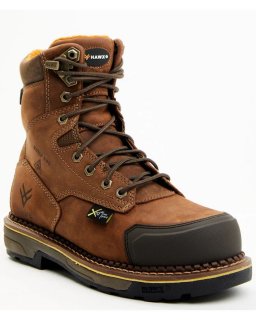 Discount Hawx Men's 8" Crew Chief Internal Internal Met Guard Work Boots - Composite Toe | Brown