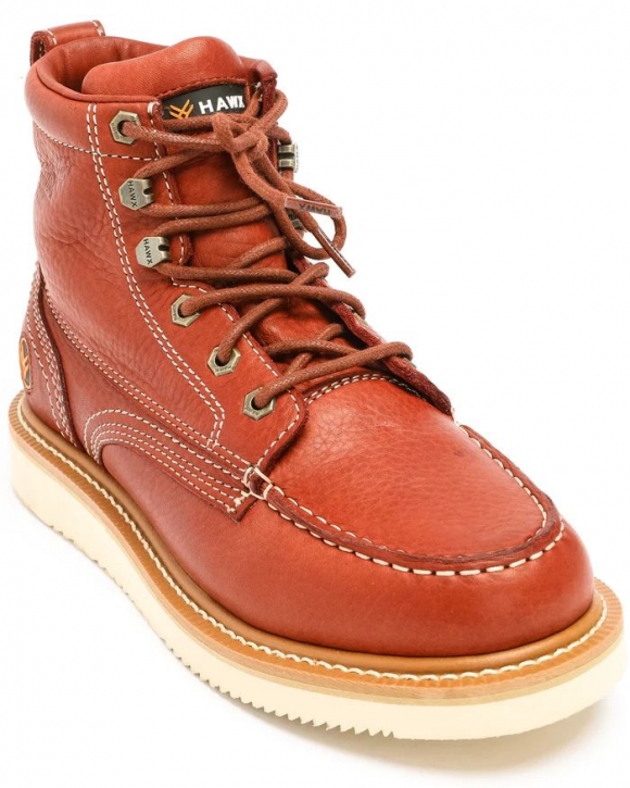 Discount Hawx Men's 6" Grade Work Boots - Moc Toe | Red Discount Hawx Men's 6" Grade Work Boots - Moc Toe | Red