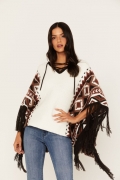 Promotion Idyllwind Women's Southwestern Knit Poncho Sweater | Tan
