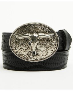 Promotion Idyllwind Women's Denver Embossed Leather Steer Head Buckle Belt | Black