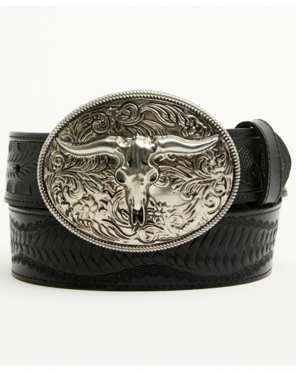 Promotion Idyllwind Women's Denver Embossed Leather Steer Head Buckle Belt | Black