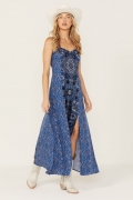 Promotion Idyllwind Women's Carver Printed Maxi Dress | Steel Blue Promotion Idyllwind Women's Carver Printed Maxi Dress | Steel Blue