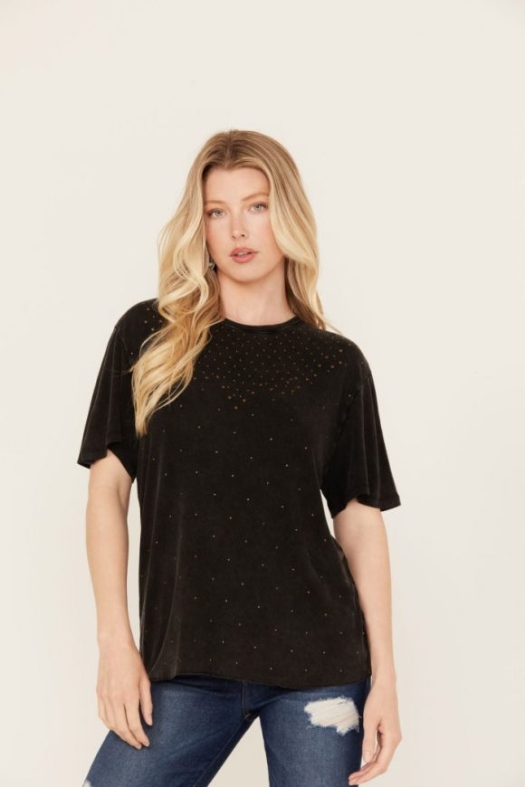 Promotion Idyllwind Women's Fannie Studded Tee | Black