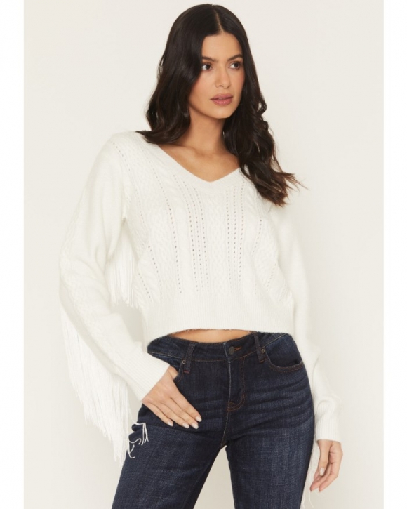 Promotion Idyllwind Women's Strombury Fringe Sweater | Cream Promotion Idyllwind Women's Strombury Fringe Sweater | Cream