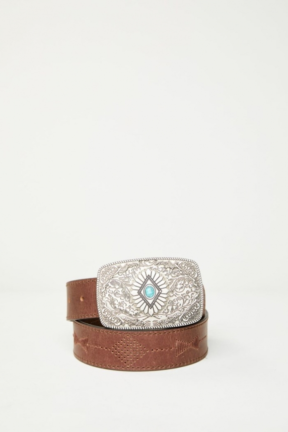 Promotion Idyllwind Women's Highland Embossed Buckle Belt | Dark Brown Promotion Idyllwind Women's Highland Embossed Buckle Belt | Dark Brown