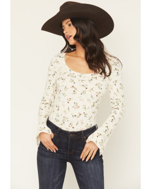 Promotion Idyllwind Women's Harborwood Floral Print Bell Long Sleeve Top | Cream Promotion Idyllwind Women's Harborwood Floral Print Bell Long Sleeve Top | Cream