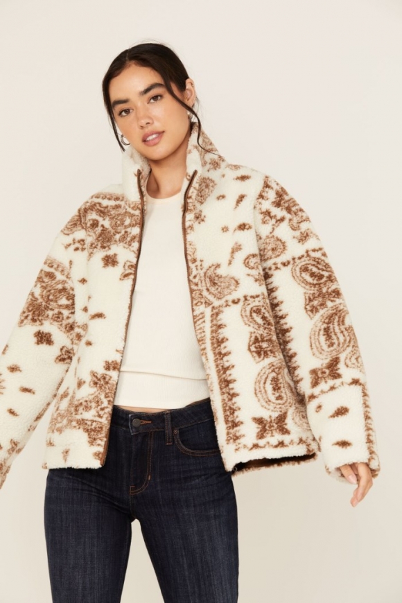 Promotion Idyllwind Women's Casey Reversible Faux Suede and Sherpa Zip-Up Jacket | Ivory