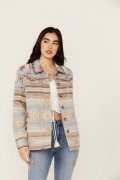 Promotion Idyllwind Women's Hickorydale Southwestern Print Shacket | Light Blue