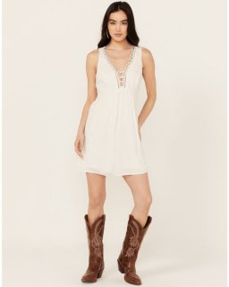 Promotion Idyllwind Women's Winfrey Criss Cross Front Embellished Dress | Ivory