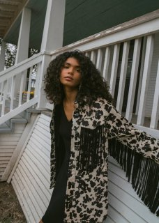 Promotion Idyllwind Women's Hair-On Cow Hide Fringe Shacket Jacket | White