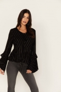 Promotion Idyllwind Women's Lafayette Metallic Stripe Top | Black