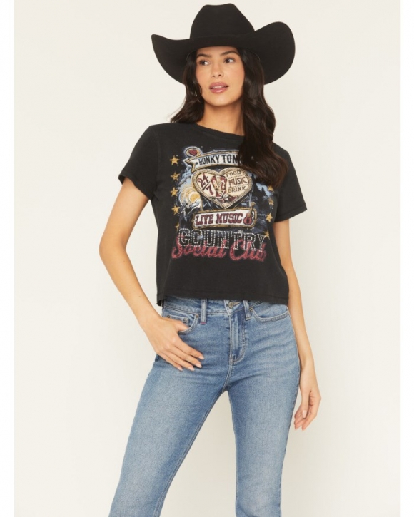 Promotion Idyllwind Women's Honky Tonk Country Short Sleeve Graphic Tee | Black