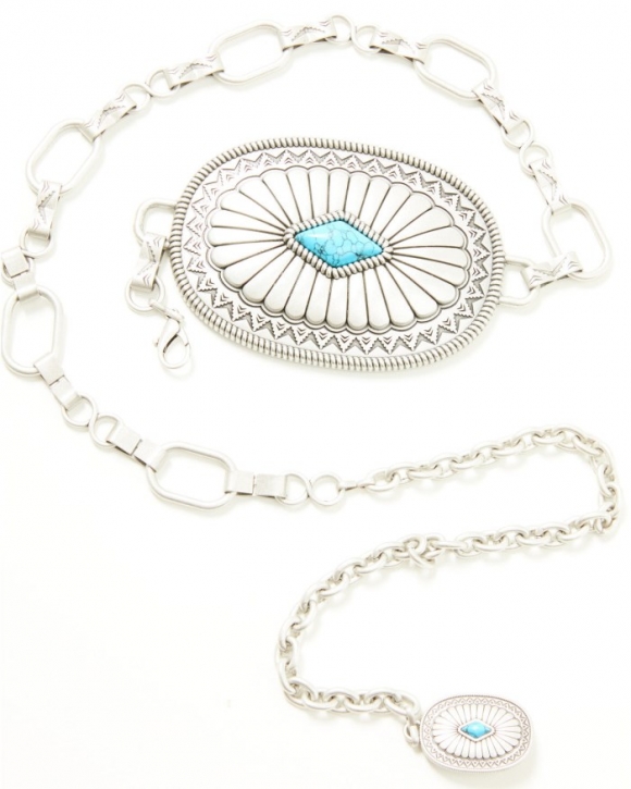 Promotion Idyllwind Women's Vivelle Oval Concho Chain Belt | Silver