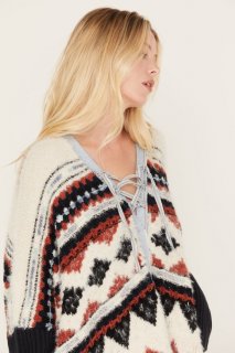 Promotion Idyllwind Women's Mack Denim Trim Sweater | Navy