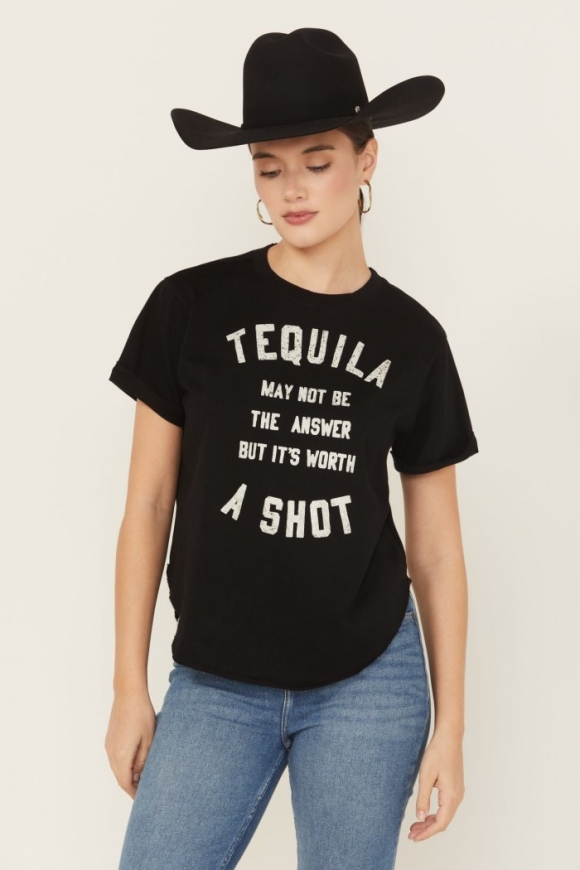Promotion Idyllwind Women's Shot Of Tequila Short Sleeve Graphic Tee | Black
