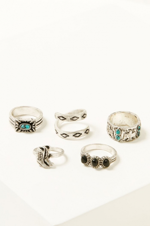 Promotion Idyllwind Women's Anita Thunderbird Ring Set - 5 Piece | Silver