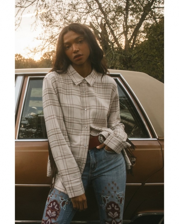 Promotion Idyllwind Women's Kingfish Fringe Flannel Shirt | Stone