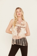 Promotion Idyllwind Women's Moody Steer Head Fringe Tank | Tan Promotion Idyllwind Women's Moody Steer Head Fringe Tank | Tan