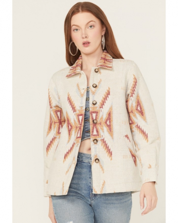 Promotion Idyllwind Women's Merritt Southwestern Button-Down Shacket | Cream Promotion Idyllwind Women's Merritt Southwestern Button-Down Shacket | Cream