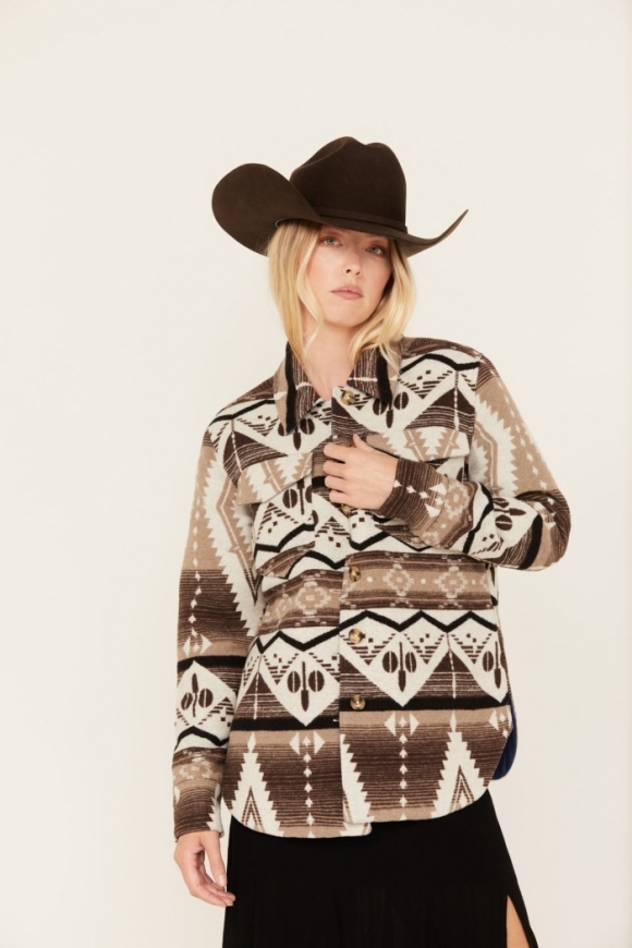 Promotion Idyllwind Women's Addy Southwestern Print Shacket | Dark Brown