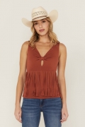 Promotion Idyllwind Women's Bluebell Twist & Fringe Top | Pecan