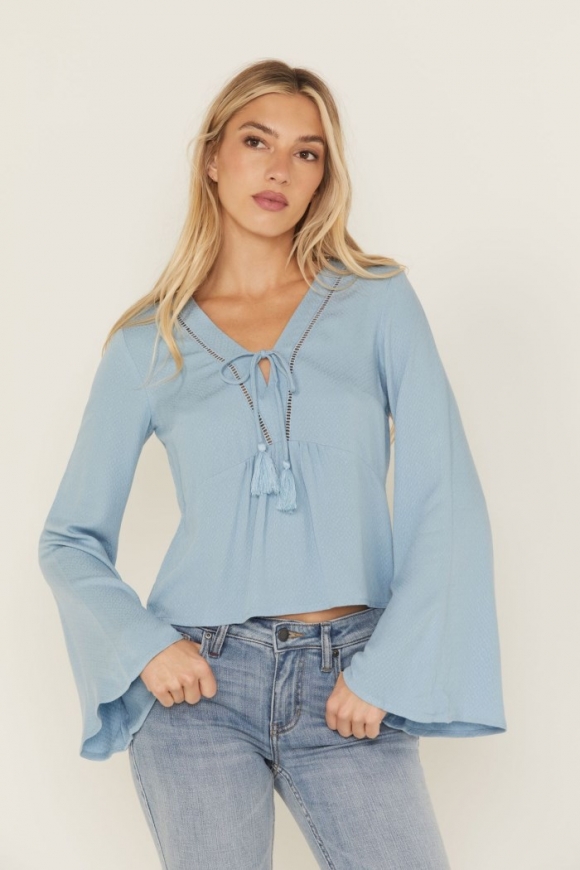 Promotion Idyllwind Women's Cedar Lace-Up Top | Light Blue