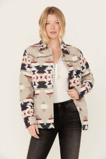 Promotion Idyllwind Women's Esterbrook Southwestern Print Blanket Shacket | Steel Blue