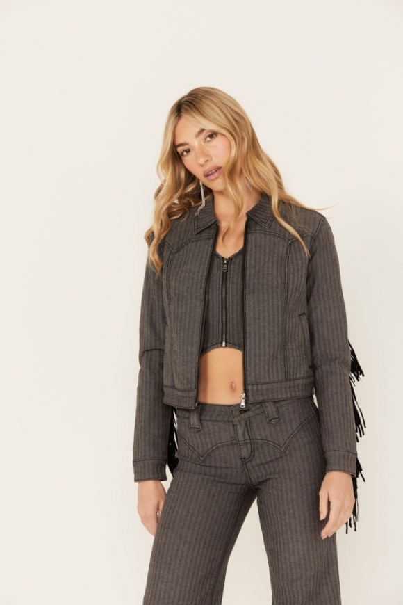 Promotion Idyllwind Women's Annex Herringbone Fringe Jacket | Black