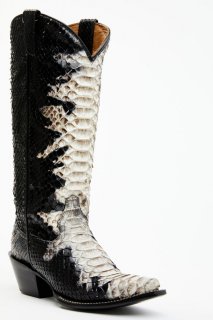 Promotion Idyllwind Women's Stunner Exotic Python Western Boots - Snip Toe | Black/white