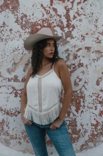 Promotion Idyllwind Women's Briarwick Jacquard Print Fringe And Lace Tank Top | Ivory Promotion Idyllwind Women's Briarwick Jacquard Print Fringe And Lace Tank Top | Ivory