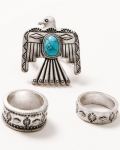 Promotion Idyllwind Women's Myrtle Thunderbird Ring Set - 3 Piece | Turquoise