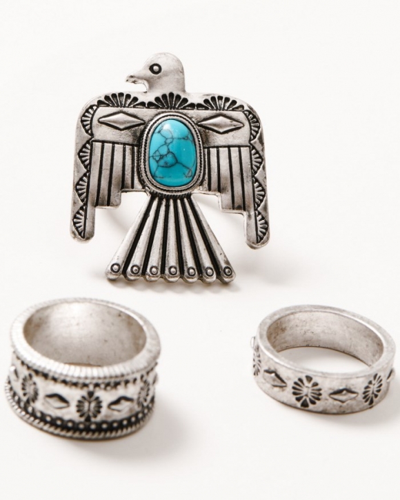 Promotion Idyllwind Women's Myrtle Thunderbird Ring Set - 3 Piece | Turquoise