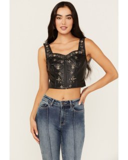 Promotion Idyllwind Women's Sunset Embellished Leather Bustier | Black Promotion Idyllwind Women's Sunset Embellished Leather Bustier | Black