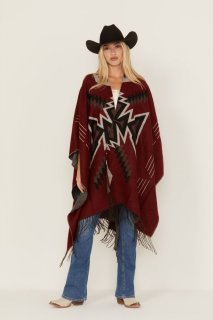 Promotion Idyllwind Women's McDowell Southwestern Print Reversible Fringe Shawl | Wine