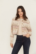 Promotion Idyllwind Women's Mercer Southwestern Print Cropped Shacket | Nude