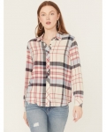 Promotion Idyllwind Women's Lyle Plaid Print Long Sleeve Snap Western Shirt | Cream
