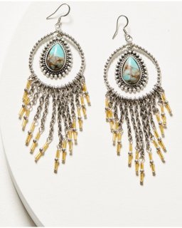 Promotion Idyllwind Women's Luna Turquoise Chandelier Fringe Earrings | Turquoise Promotion Idyllwind Women's Luna Turquoise Chandelier Fringe Earrings | Turquoise