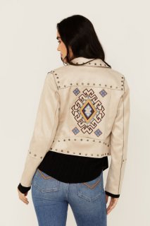 Promotion Idyllwind Women's Yorkshire Studded And Embroidered Moto Jacket | Nude