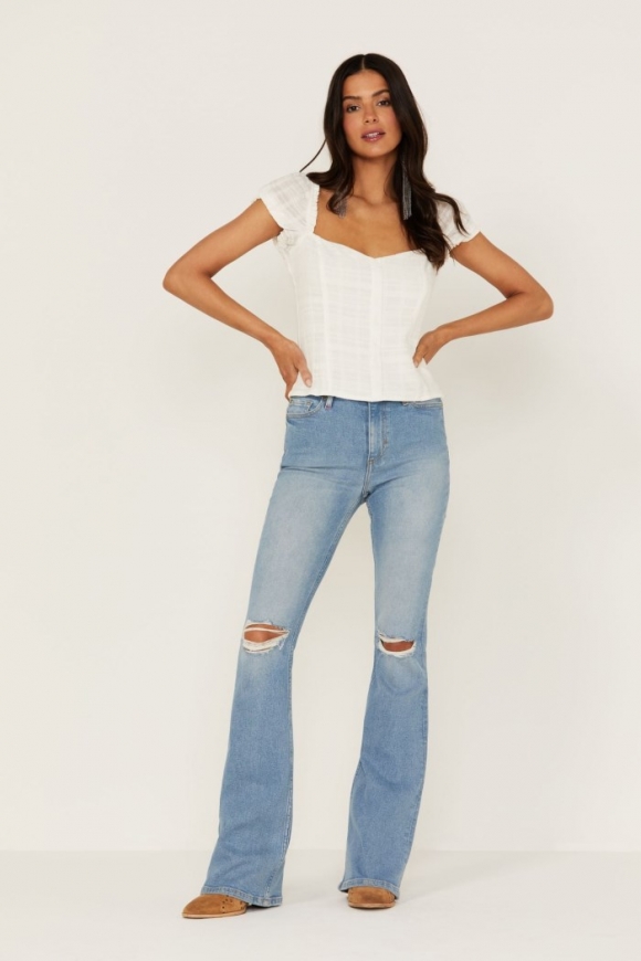 Promotion Idyllwind Women's High Risin' Roadtrip Wash Stretch Distressed Knee Flare Jeans | Medium Wash Promotion Idyllwind Women's High Risin' Roadtrip Wash Stretch Distressed Knee Flare Jeans | Medium Wash