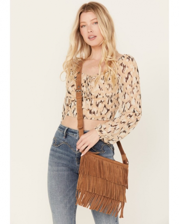 Promotion Idyllwind Women's Darlington Court Suede Crossbody Handbag | Lt Brown